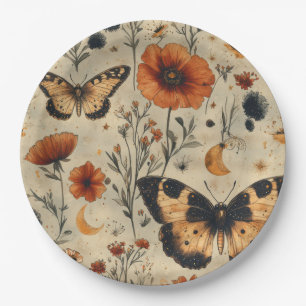Vintage Butterfly Wildflower (7) Paper Plates