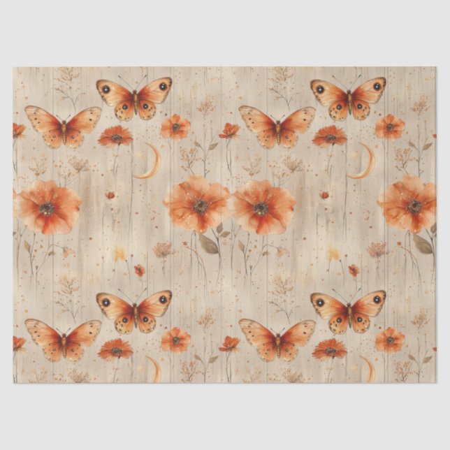 Vintage Butterfly Wildflower (9) Tissue Paper (Front)