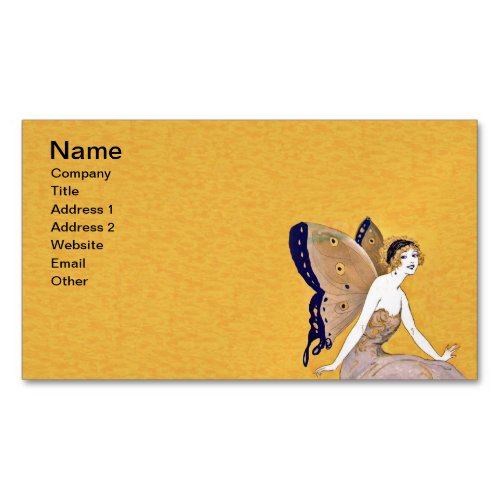 Vintage Butterfly Wings Fairy Fae Blond Hair Magnetic Business Card
