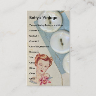 Vintage Buttons, Betty's Vintage Business Card