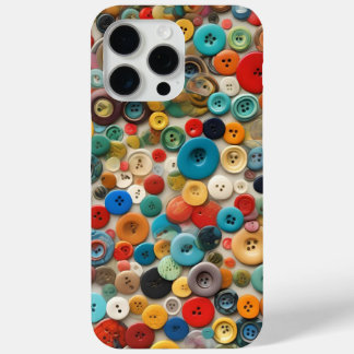 Vintage buttons in digital art iPhone 15 pro max case
