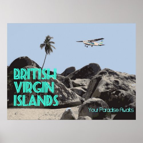 Vintage BVI Travel Poster