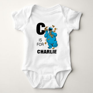 Vintage - C is for Cookie Monster | Add Your Name Baby Bodysuit