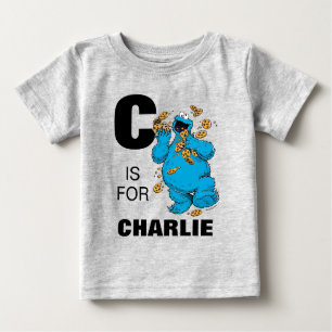 Vintage - C is for Cookie Monster   Add Your Name Baby T-Shirt