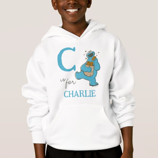 Vintage - C is for Cookie Monster | Add Your Name Hoodie (Front)