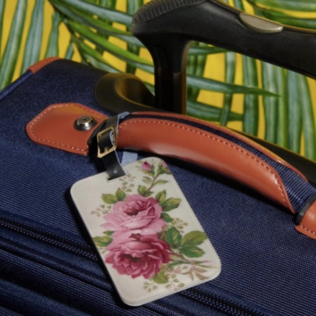 Vintage Cabbage Rose Elegance Luggage Tag (Creator Uploaded)
