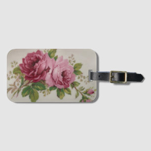 Vintage Cabbage Rose Elegance Luggage Tag