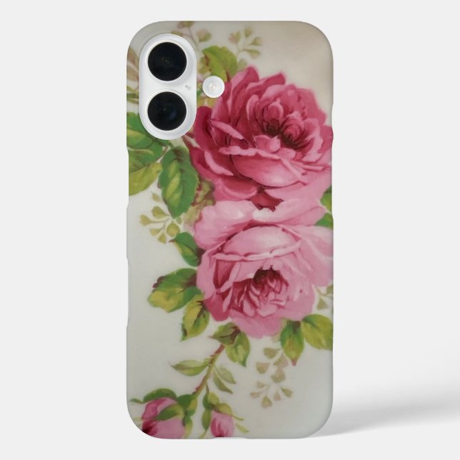 Vintage Cabbage Rose Elegance Phone Case (Back)