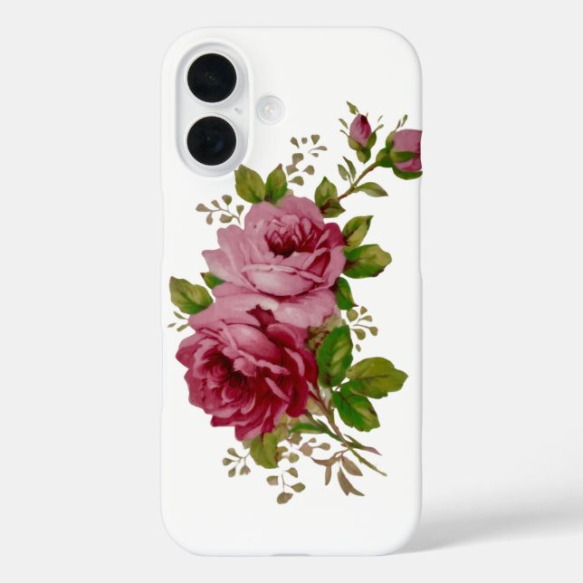 Vintage Cabbage Rose Elegance Phone Case (Back)