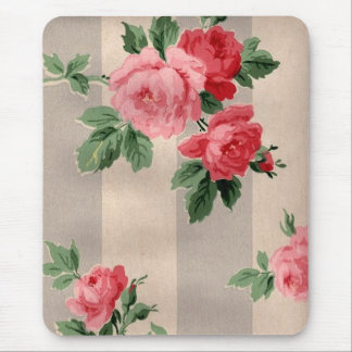 Vintage Cabbage Rose Wallpaper -  Mousepad
