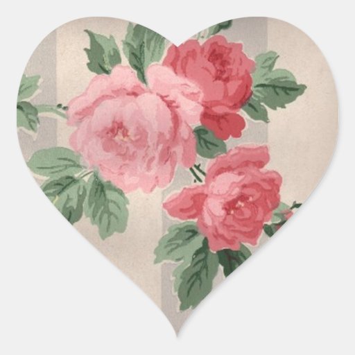 Vintage Cabbage Rose Wallpaper - Sticker