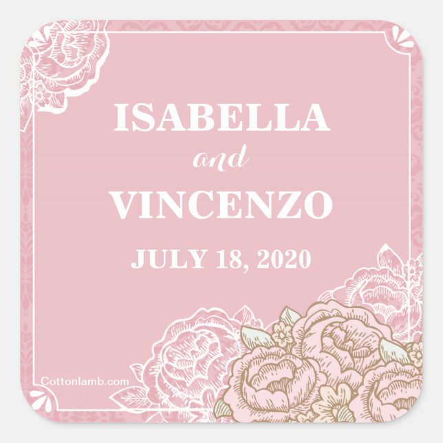 Vintage Cabbage Roses Stickers (Front)