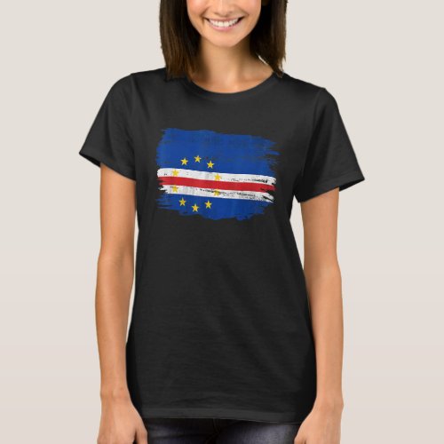 Vintage Cabo Verde Flag For Cabo Verdean   T_Shirt