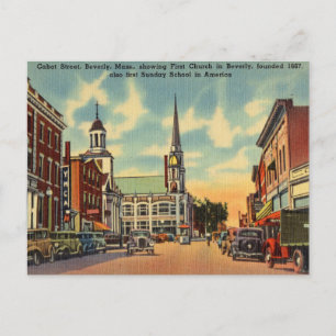 Vintage, Cabot Street, Beverly Massachusetts Postcard