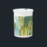 Vintage Cacti Blooming Watercolor Pattern Beverage Pitcher<br><div class="desc">Beautiful vintage cacti, succulents, cactus blooming pink and orange flowers. Hand drawn watercolor seamless pattern on white background for design fabric, wallpaper, background, wrapping paper. Vintage cacti and succulents meet watercolor whimsy. A desert garden on repeat. Cacti bloom in vintage beauty. Hand-drawn watercolors tell a desert tale. background, pattern, abstract,...</div>