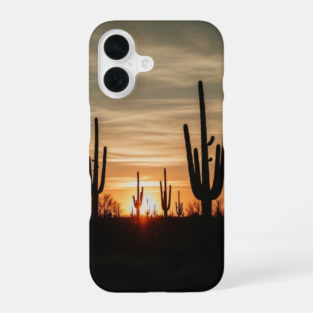 Vintage Cactus at Sunset iPhone Case (Back)