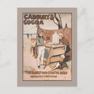 Vintage Cadbury's Cocoa Advertisement Holiday Postcard