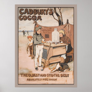 Vintage Cadbury's Cocoa Advertisement Poster