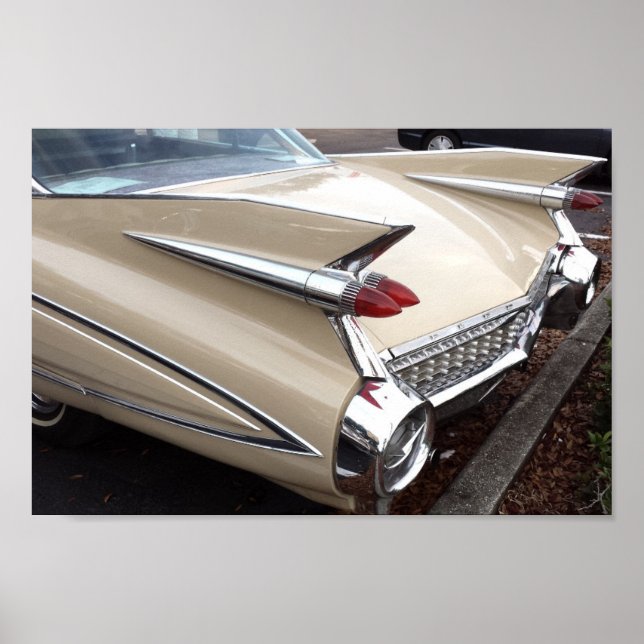 Vintage Cadillac Fleetwood Fins Poster (Front)