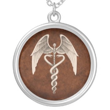 Vintage Caduceus Medical Winged Necklace by TheInspiredEdge at Zazzle