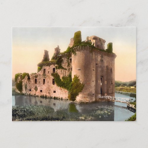 Vintage Caerlaverock Castle Scotland Postcard