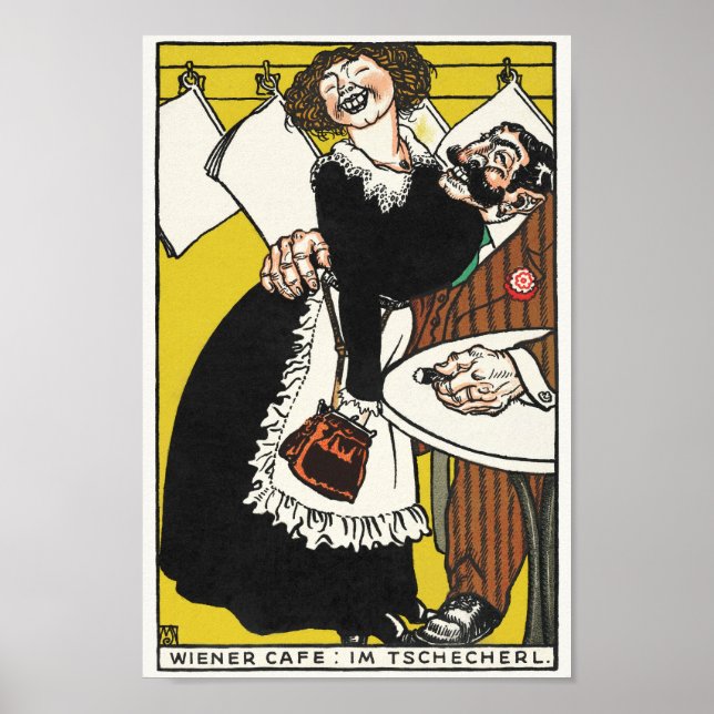 Vintage Cafe Advertisement Poster (Front)