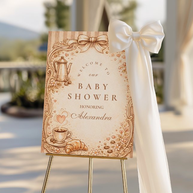 Vintage Café Baby Shower Foam Board (Creator Uploaded)