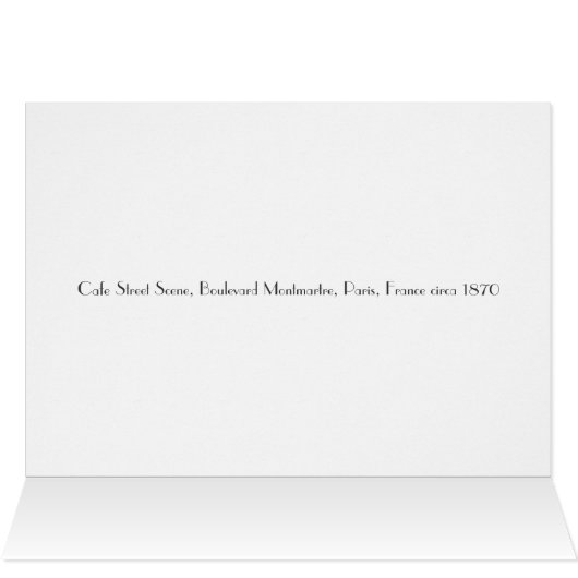 Vintage Cafe Boulevard Montmartre Paris Card (Inside Horizontal (Top))