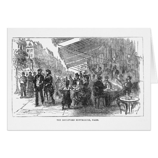 Vintage Cafe Boulevard Montmartre Paris Card (Front Horizontal)