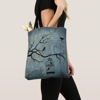 Vintage Caged Birds Tote Bag