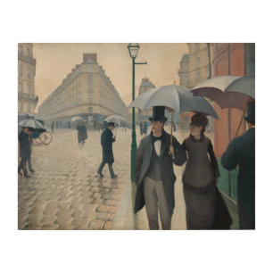 Vintage Caillebotte Paris Street Rainy Day Art