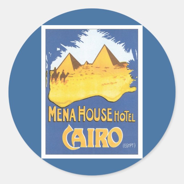Vintage Cairo Egypt Classic Round Sticker (Front)