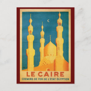Vintage Cairo, Egypt Travel Advertisement Postcard