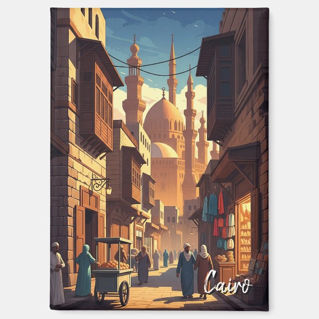 Vintage Cairo Egypt Travel Magnet (Front)