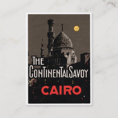 Vintage Cairo Hotel Poster Business Card