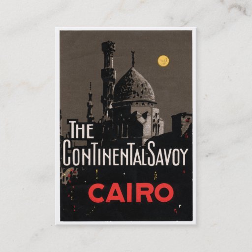 Customizable Vintage Cairo Hotel Poster Business Card
