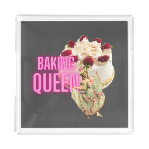 Vintage Cake Baking Queen Acrylic Tray