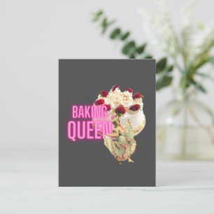 Vintage Cake Baking Queen Postcard