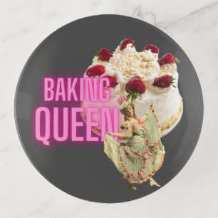 Vintage Cake Baking Queen Trinket Tray