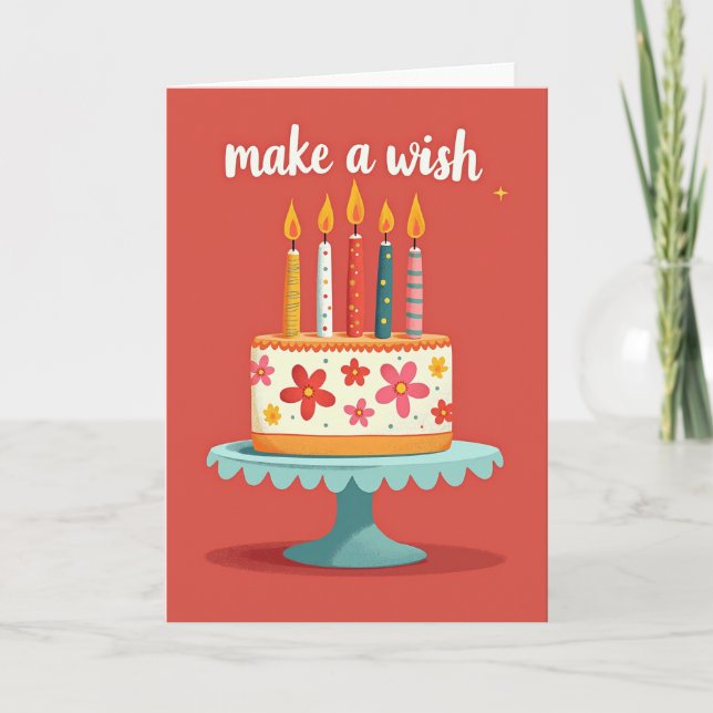 Vintage Cake Birthday Card (Front)