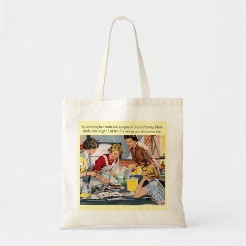 Vintage Cake Decorating Scene Tote Bag