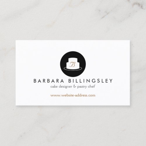 Vintage Cake Emblem Logo Bakery I Business Card