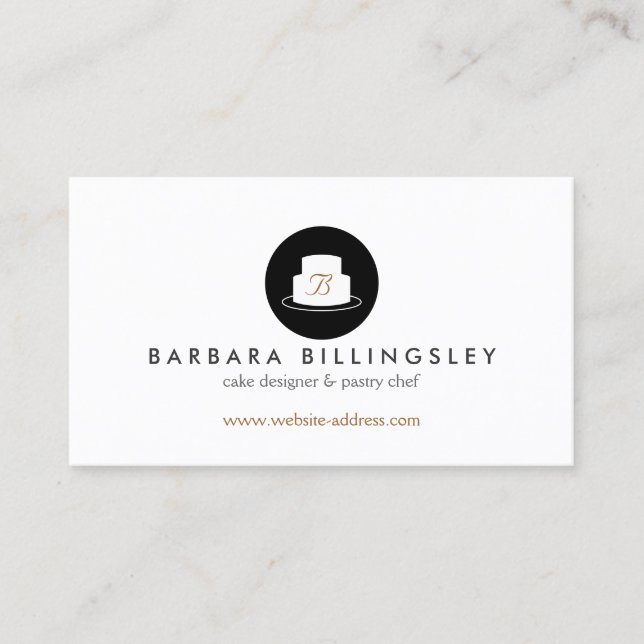 Vintage Cake Emblem Logo Bakery I Business Card (Front)