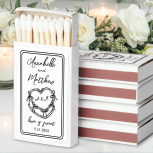 Vintage Cake Hand Drawn Wedding Matchboxes