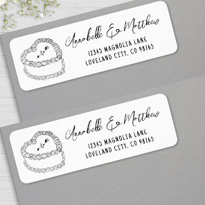 Vintage Cake Hand Drawn Wedding Return Address Label