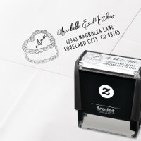 Vintage Cake Hand Drawn Wedding Return Address