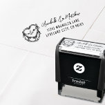 Vintage Cake Hand Drawn Wedding Return Address Self-inking Stamp<br><div class="desc">Vintage Cake Wedding Self-Inking Return Address Stamp. This charming self-inking stamp features a simple vintage-style cake illustration on the left side. With cute bow details. Your name appears in an elegant handwritten script, while the address is printed in a classic serif font on the right. The clean and timeless layout...</div>