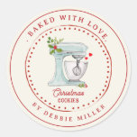 Vintage Cake Mixer Baked with love Holiday  Classic Round Sticker