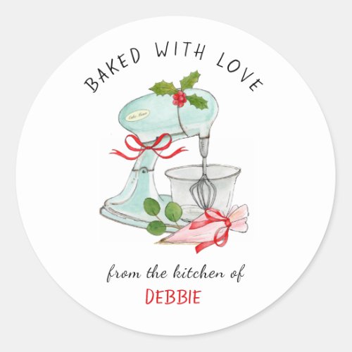 Vintage Cake mixer Bakers Holiday Classic Round Sticker