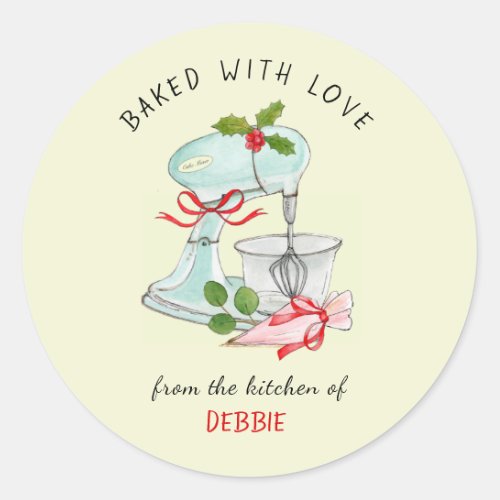 Vintage Cake mixer Bakers Holiday  Classic Round Sticker